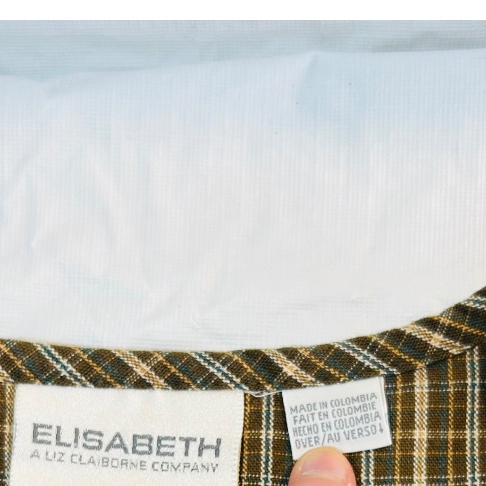 Vintage Elisabeth Liz Claiborne Women Plaid Button Front Vest Cotton Sz XXL - Picture 2 of 7